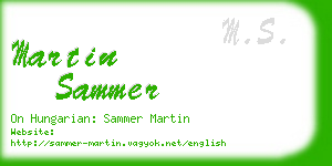 martin sammer business card